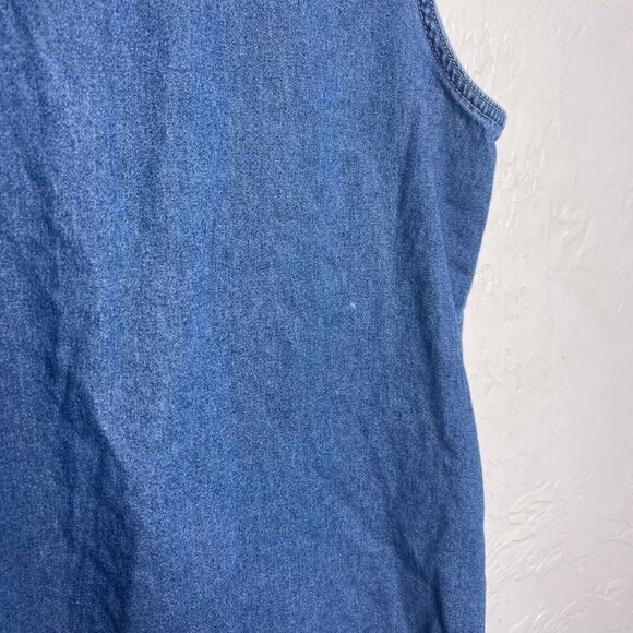 VTG Disney Winnie The Pooh Eeyore Denim Embroidered Sleeveless Shirt 14W Top - Picture 8 of 8